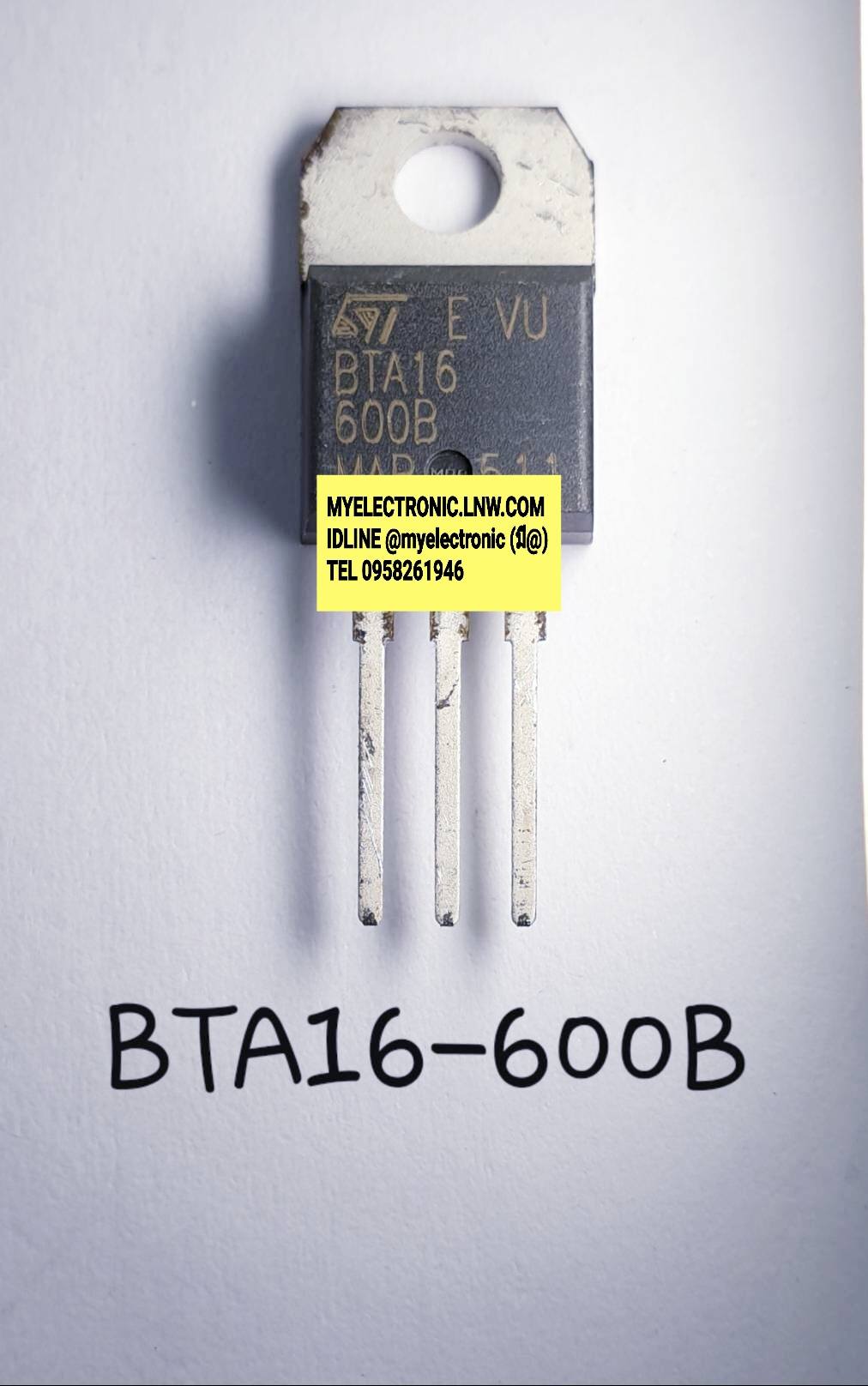 ขาย BTA16-600B 16A600V ไตรแอค TRIAC ตัวถัง TO-220 ยี่ห้อ SGS ST-THOMSAN ทอมสัน BTA16-600 B ราคา ตัวละ . . . หน่วย บาท
