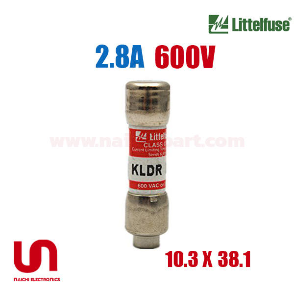 (Pre Order) Littelfuse , KLDR 2-8/10 , 2.8A 600V , 10.3 x 38.1mm, Slo-Blo
