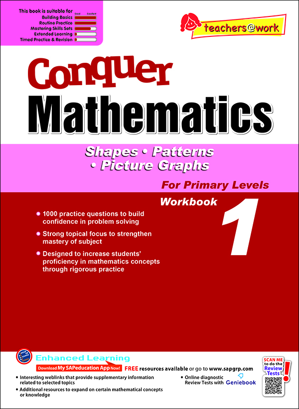 Conquer Mathematics (Shapes • Patterns • Picture Graphs) For Primary Levels Workbook 1