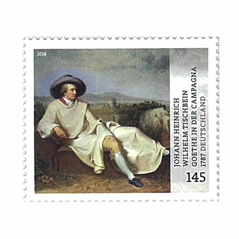Germany Stamp, 2018 Johann Heinrich Wilhelm Tischbein Goethe in Der Campagna