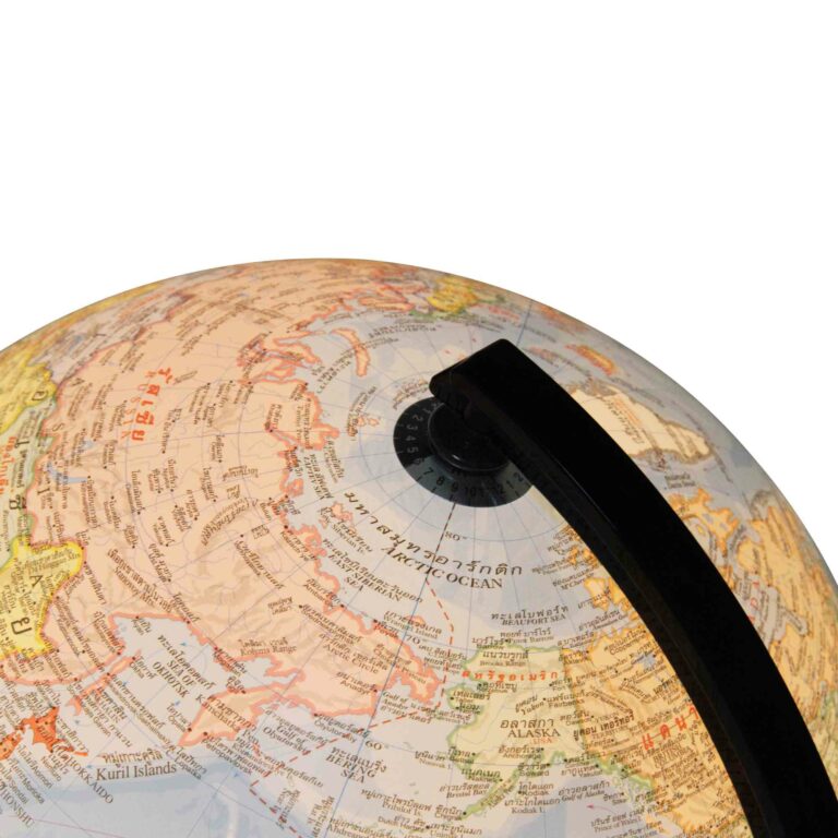 ลูกโลกพลาสติก 12 นิ้ว แบบมีไฟในตัว ไทยและอังกฎษ