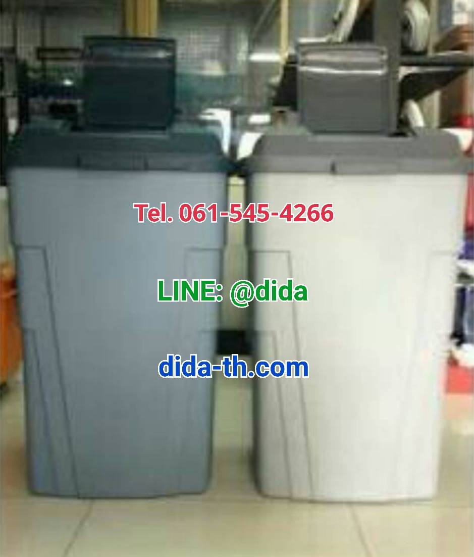 ถังขยะเทศบาล มีล้อเข็นขนาด 120 ลิตร รุ่นมีฝาเปิด สีเทา
