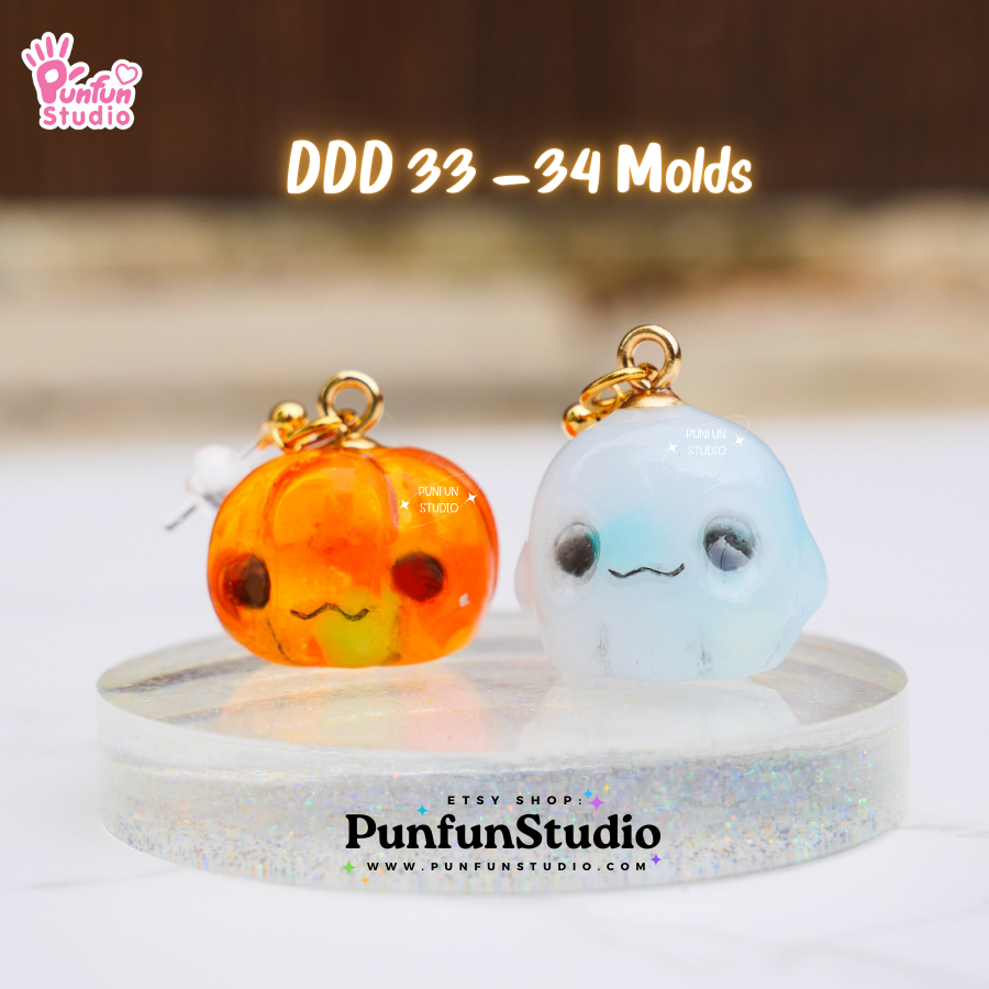 แม่พิมพ์ 3 มิติ ขนาดเล็ก DDD 34 ผีน้อย / Boo Ghost Mold / Halloween Mold / Clear UV Resin Mold / แม่พิมพ์ 3มิติ