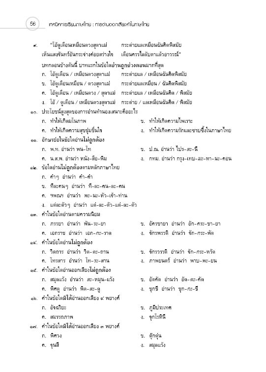 ชุดเทคนิคการเรียนภาษาไทย การอ่านออกเสียงคำในภาษาไทย