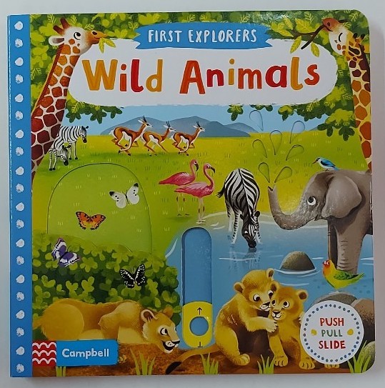 Push Pull Slide Board Book หนังสือภาษาอังกฤษสำหรับเด็ก ของสำนักพิมพ์ Campbellชุด First Explorers