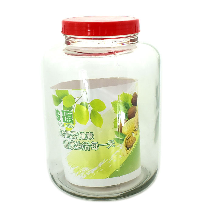 โหลแก้วกลมฝาแดง 6518 ความจุ 8000ml.