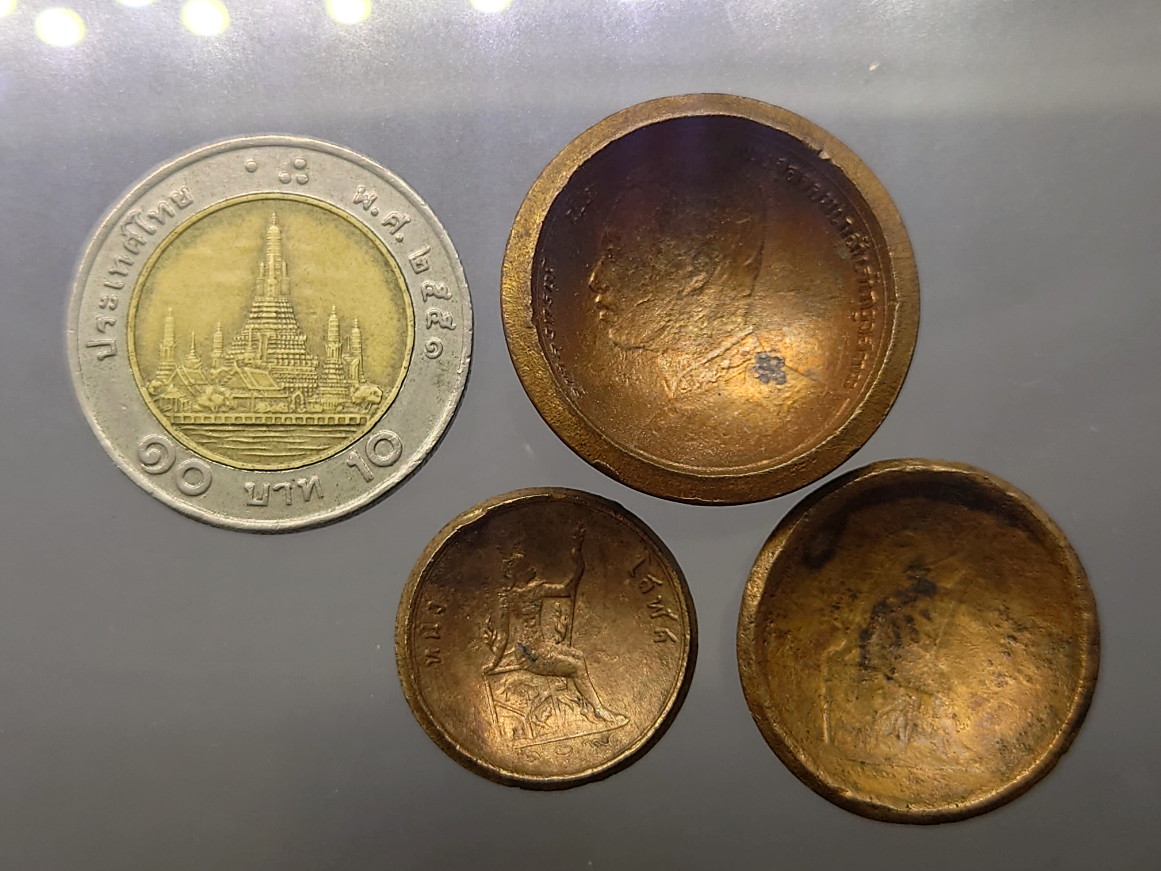 เหรียญถ้วย โรงบ่อนโบราณ ครบชุด พระสยามๆ(โสฬส อัฐ เสี่ยว)