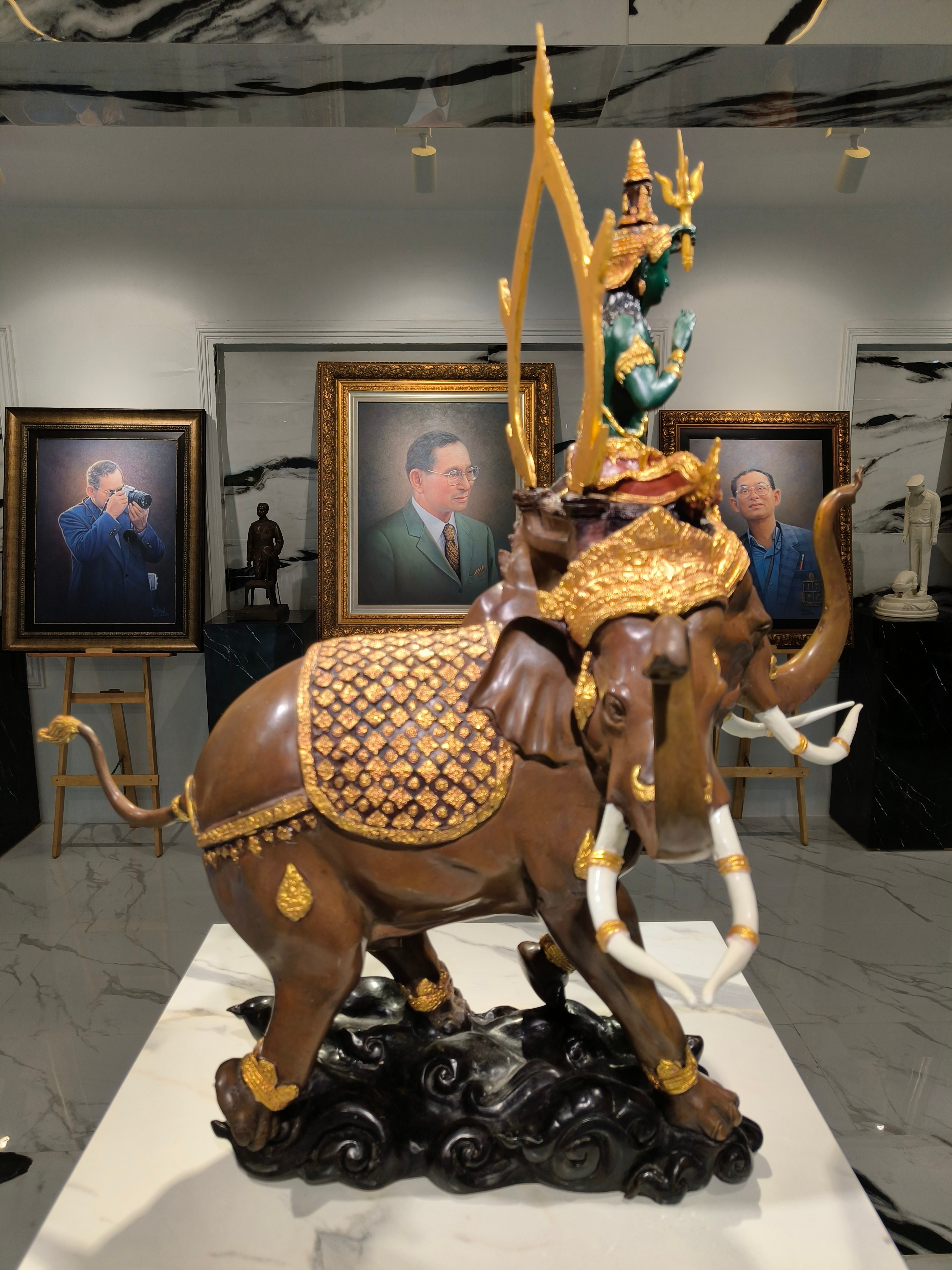 รูปหล่อ พระอินทร์ทรงช้างเอราวัณ สูง 27 นิ้ว