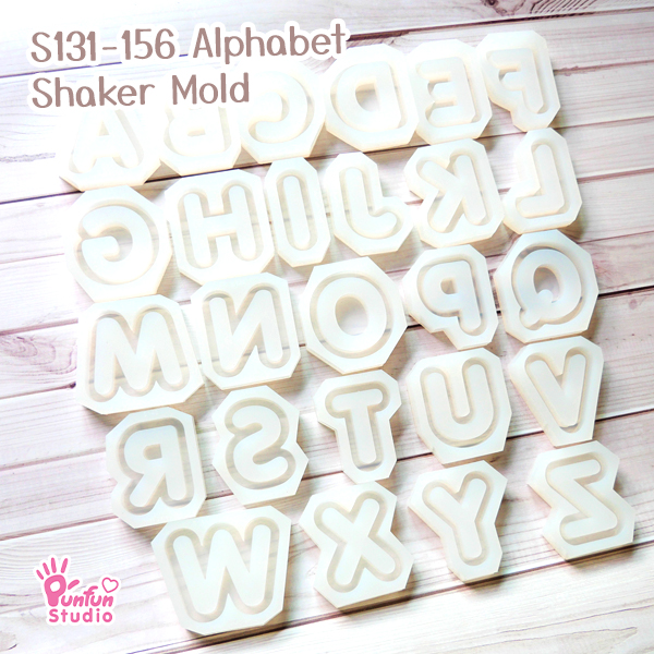 S131-156 Mold Set / Alphabet Shaker Mold / A-Z 26 pieces / Silicone Mold