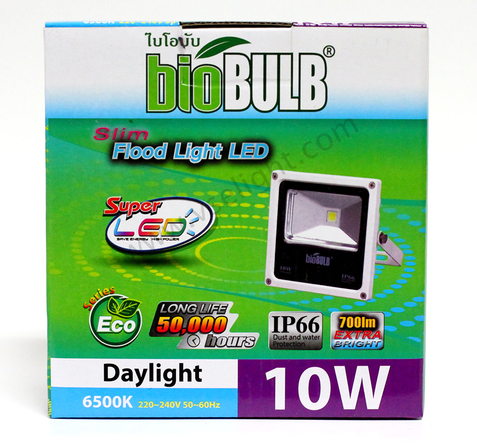 โคม Floodlight LED Biobulb 10W แสง Daylight