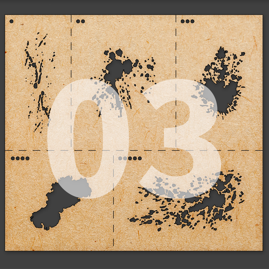 Splashes Mud Effects Airbrush Stencils (LIANG-0003)