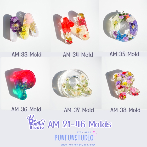 แม่พิมพ์ตัวอักษร AM 21-46 A-Z Alphabet Molds / สูง 3.7-3.9 cm / หนา 10 mm