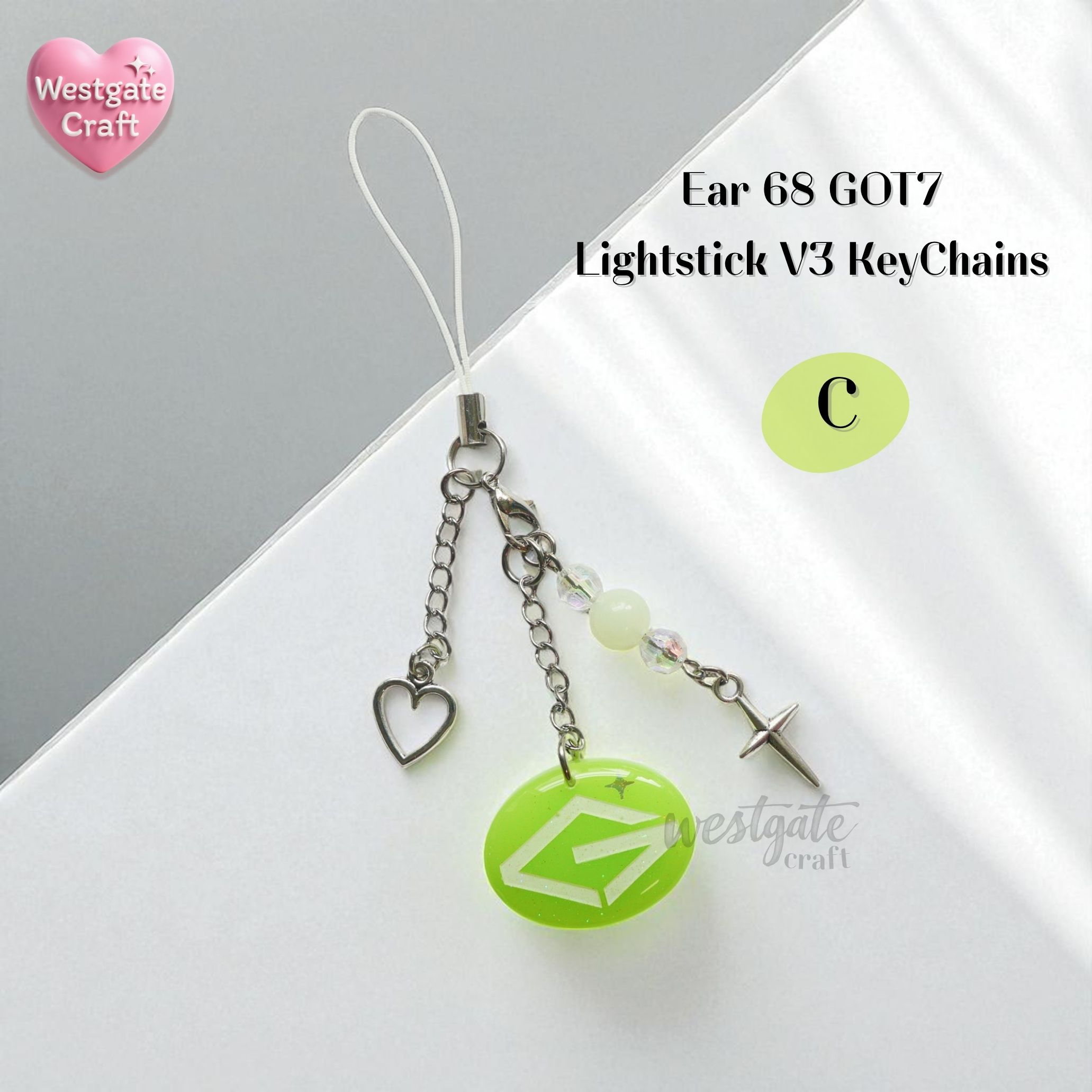 พวงกุญแจ Kpop Ear 67-38 Lightstick V3 / พวงกุญแจเรซิ่น Got / Handmade
