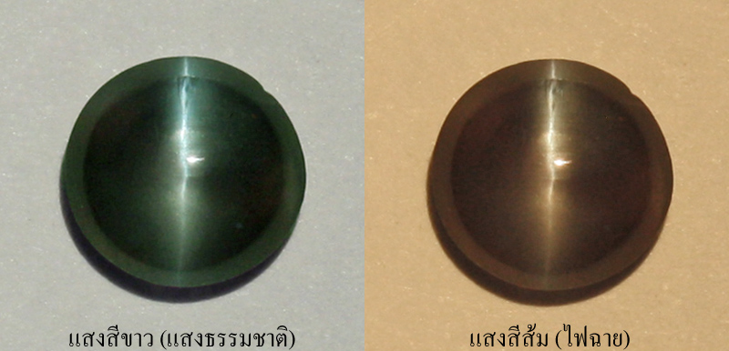**ขายแล้ว**อเล็กซานไดรท์ตาแมว (Alexandrite Cat's eye) 0.89 กะรัต ตาแมวเจ้าสามสี หายากมาก