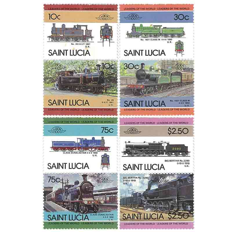 Saint Lucia Stamp, Train, Locomotive, Railway