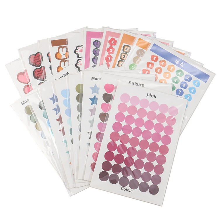 MUISUNGSHOP มากกว่า 10 แบบ สติ๊กเกอร์วงกลม Round sticker สี earthtone โทนม่วง สติ๊กเกอร์สี พร้อมส่งในไทย ไม่รอนาน