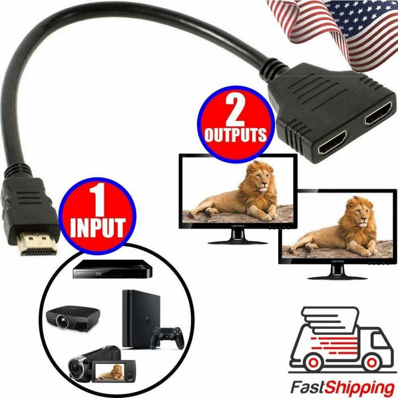 สาย HDMI สายตัวแยก 1 ชายคู่ HDMI 2หญิง Y รางช่องยูเอสบี 0.3 ม