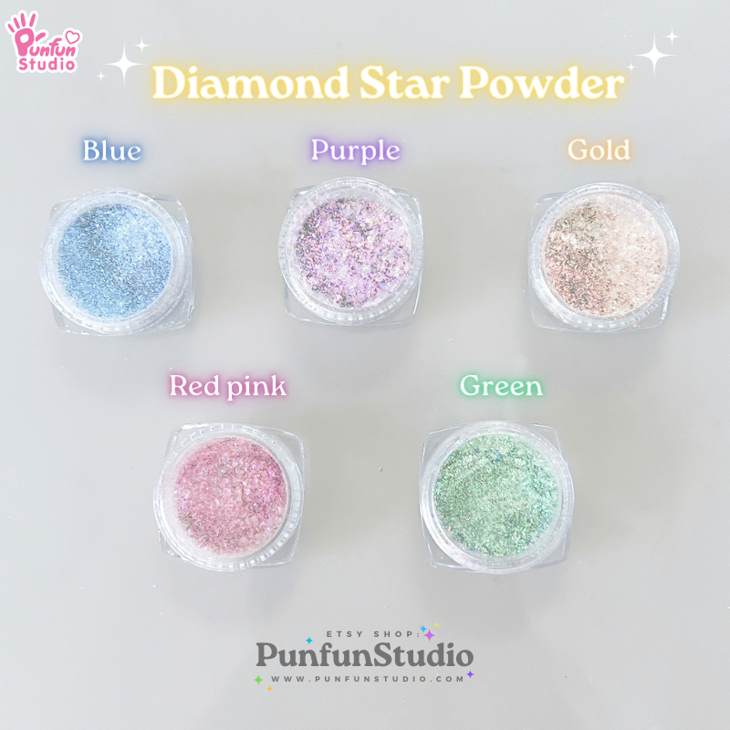 ผงไดมอนวิ้งค์วับ Diamond Star Powder ของตกแต่งงานเรซิ่น