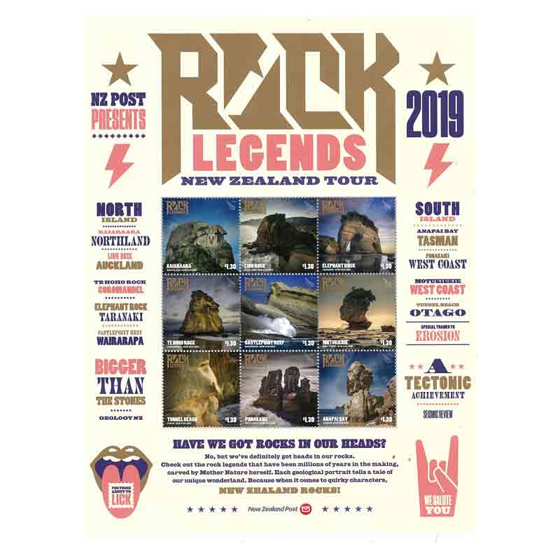 New Zealand Stamp, 2019 Rock Legends S/S