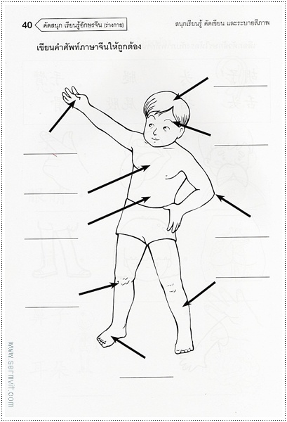 คัดสนุก เรียนรู้ อักษรจีน (ร่างกาย)