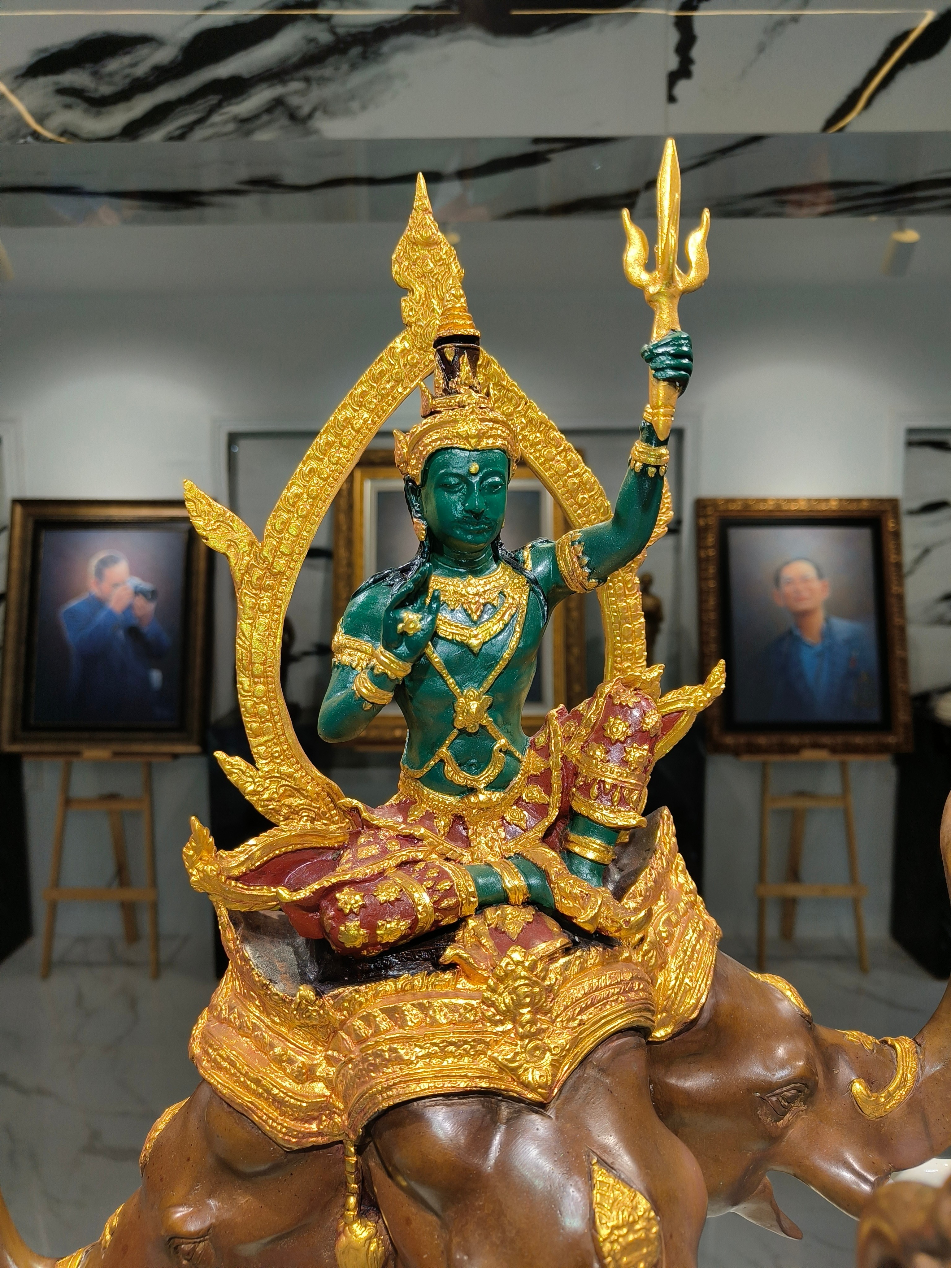 รูปหล่อ พระอินทร์ทรงช้างเอราวัณ สูง 27 นิ้ว