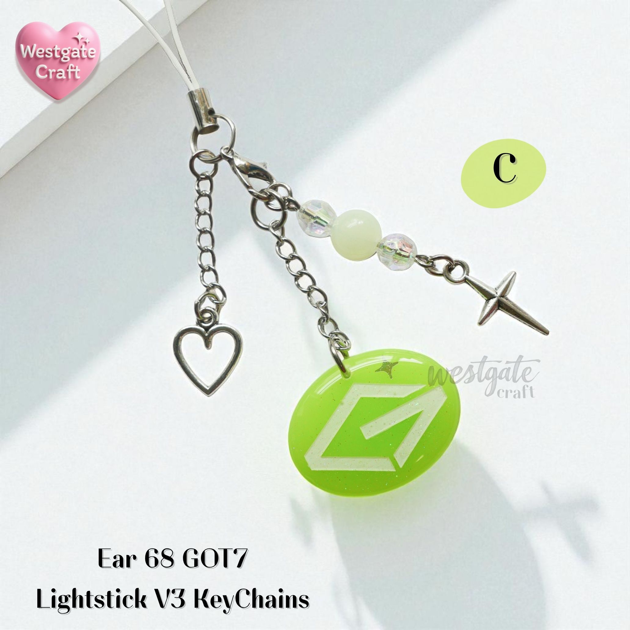 พวงกุญแจ Kpop Ear 67-38 Lightstick V3 / พวงกุญแจเรซิ่น Got / Handmade