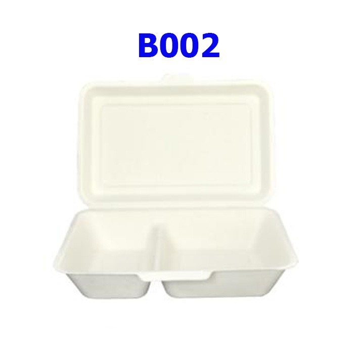GRACZ SIMPLE รุ่น B002 กล่อง2ช่อง ชานอ้อย /1000 ml. (แพค 50 ชิ้น)