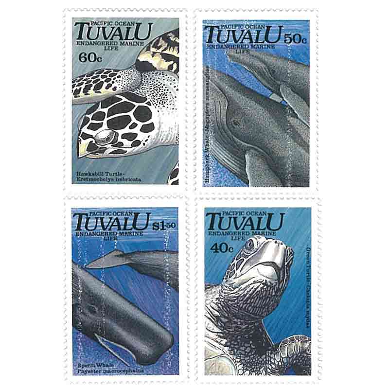 Tuvalu Stamp, Turtle, Marine Life