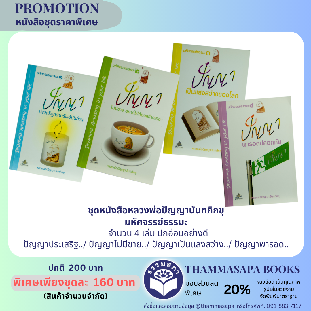 ชุดหนังสือหลวงพ่อปัญญานันทภิกขุ มหัศจรรย์ธรรมะ จำนวน 4 เล่ม