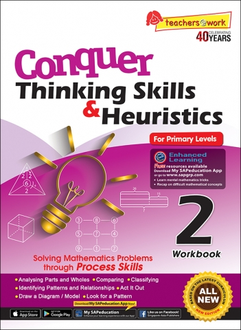 แบบฝึกหัดคณิตศาสตร์ภาษาอังกฤษ ป.2 Conquer Thinking Skills & Heuristics For Primary Levels 2