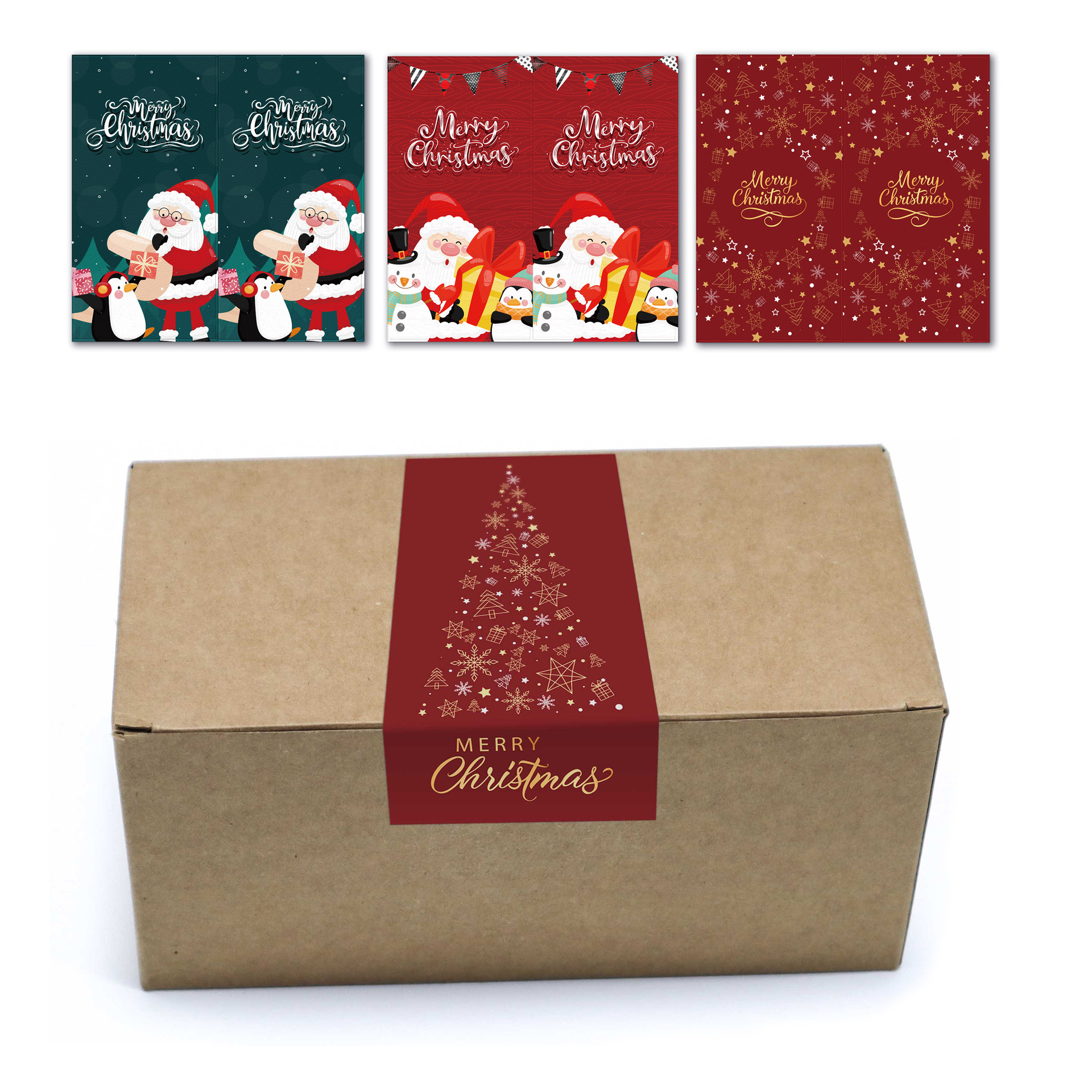 MUISUNGSHOP Label Sticker สติ๊กเกอร์ คาดกล่อง ลาย X'mas