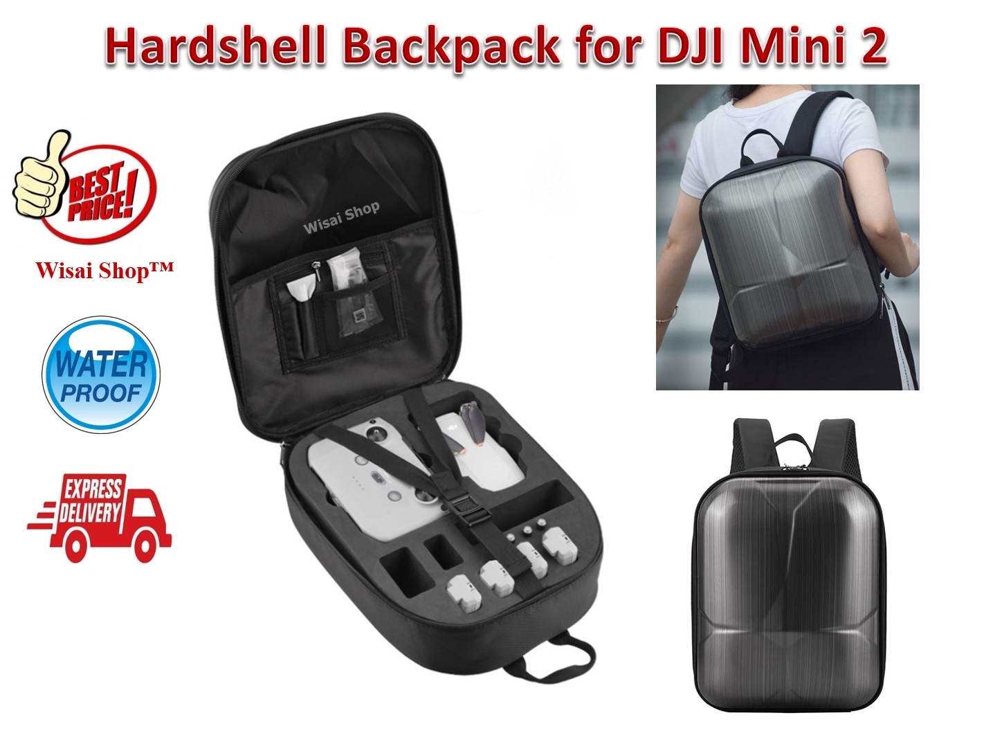 กระเป๋าเป้ Waterproof Hardshell Backpack สำหรับ DJI Mini 2