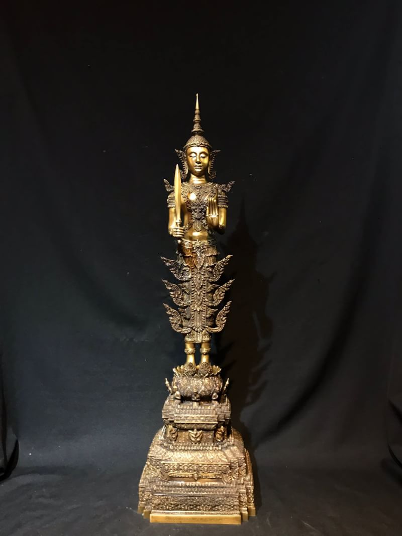 รูปหล่อ พระสยามเทวธิราช ทรงเครื่องจักรพรรดิ์ 5 นิ้ว วัดอรุณราชวรารามราชวรมหาวิหาร ปี พ.ศ.2539