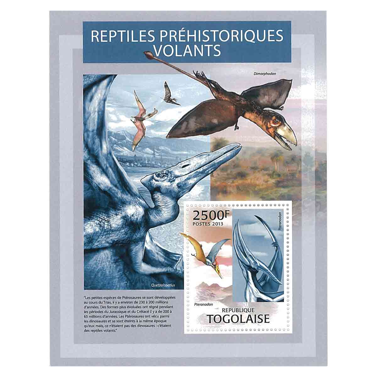 Togo Stamp, 2013 Prehistoric Reptile, Dinosaur S/S