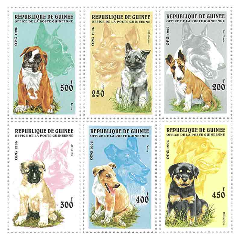 Republic of Guinea Stamp, 1996 Dog, Pet, Animal