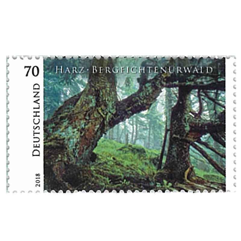 Germany Stamp, 2018 Wildes Deutschland HarZ-Bergfichtenurwald