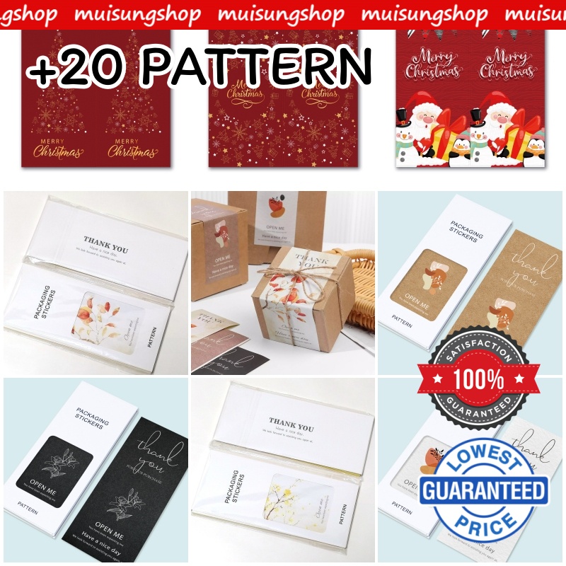 MUISUNGSHOP สติ๊กเกอร์ป้ายฉลาก Thank You ทรงสี่เหลี่ยมสําหรับติดกล่องของขวัญ 50ชิ้น