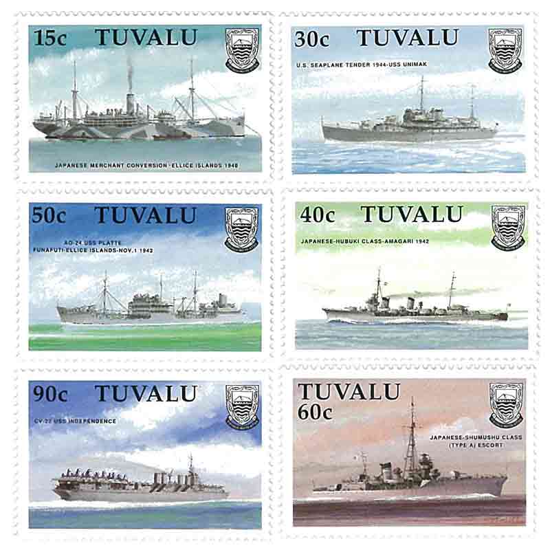 Tuvalu Stamp, Battleship, Transportation