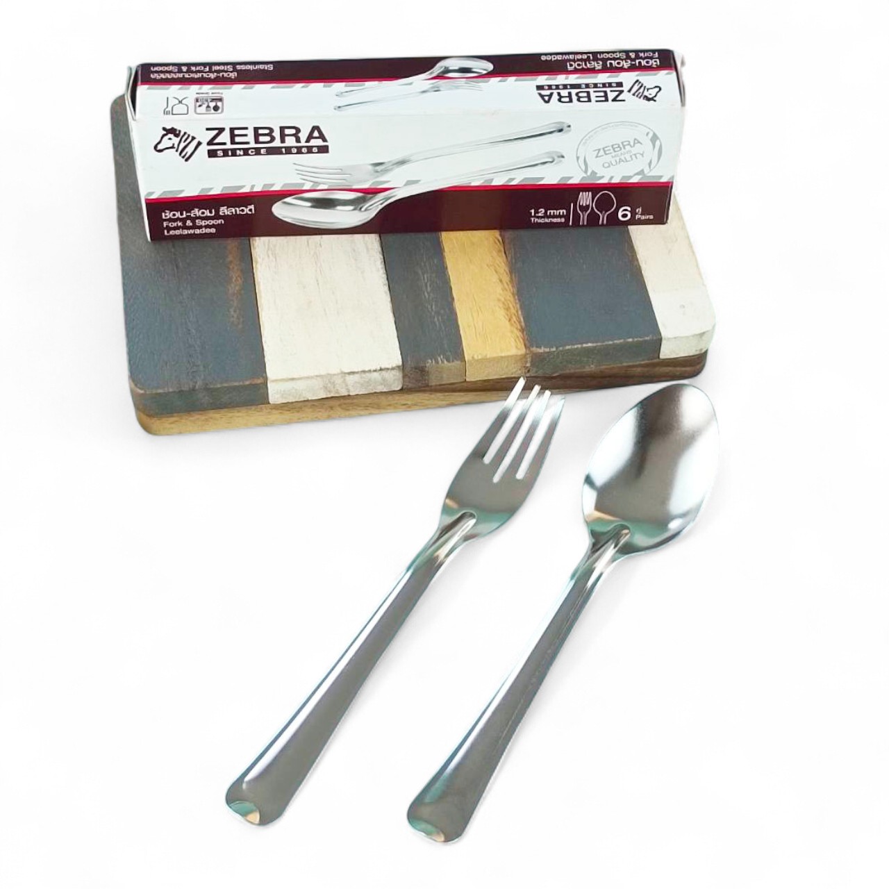ช้อน-ส้อมสเตนเลส ZEBRA รุ่น ลีลาวดี ( บรรจุ 6 คู่ )