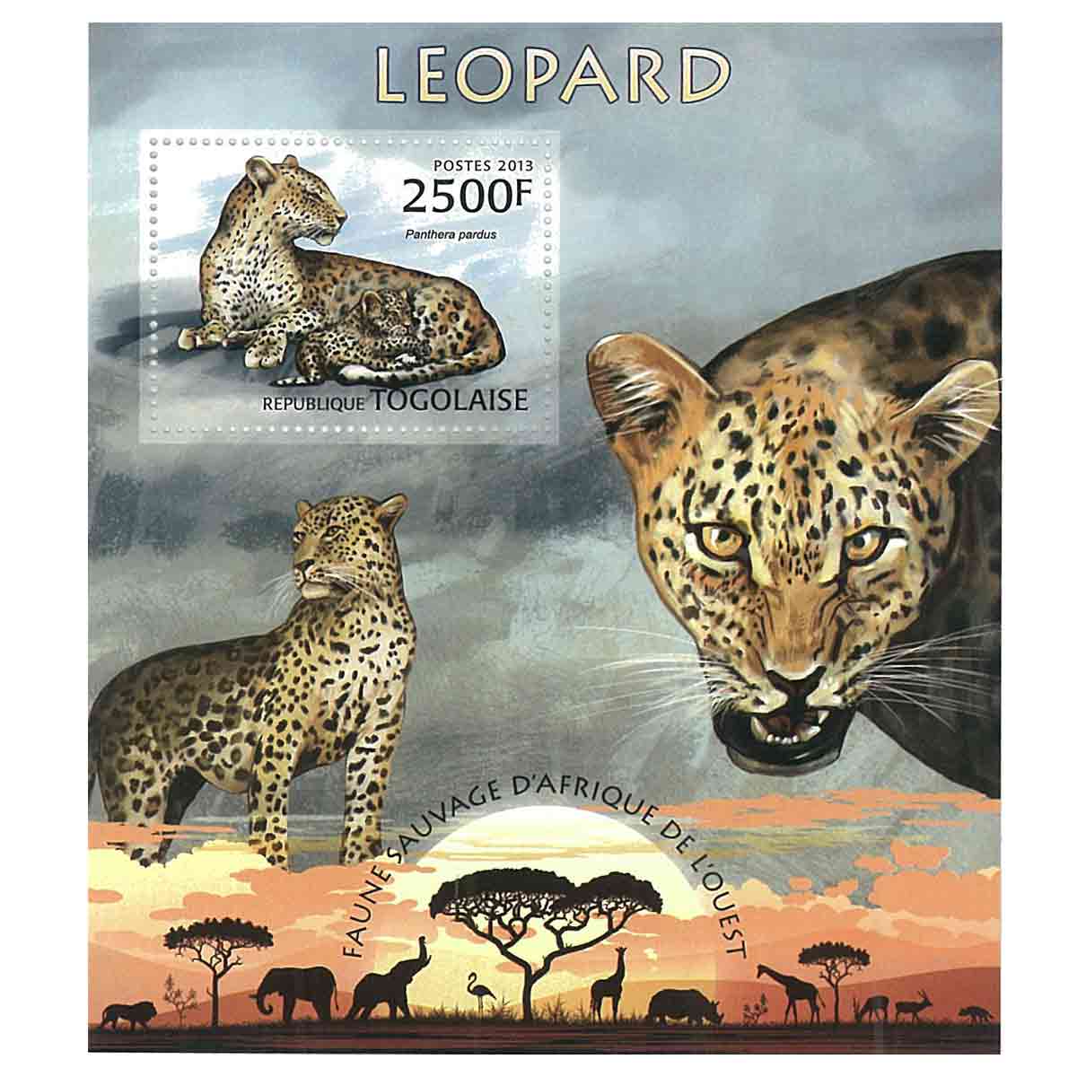 Togo Stamp, 2013 Leopard, Wildlife, Animals S/S
