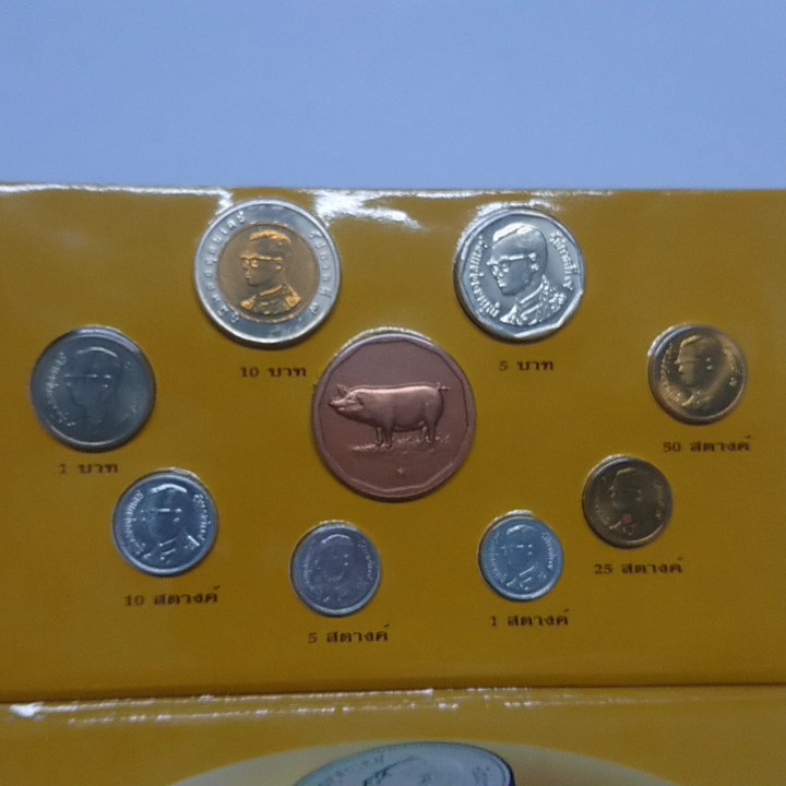 แผงเหรียญหมุนเวียนครบชุด ปี 2550 ปี กุน