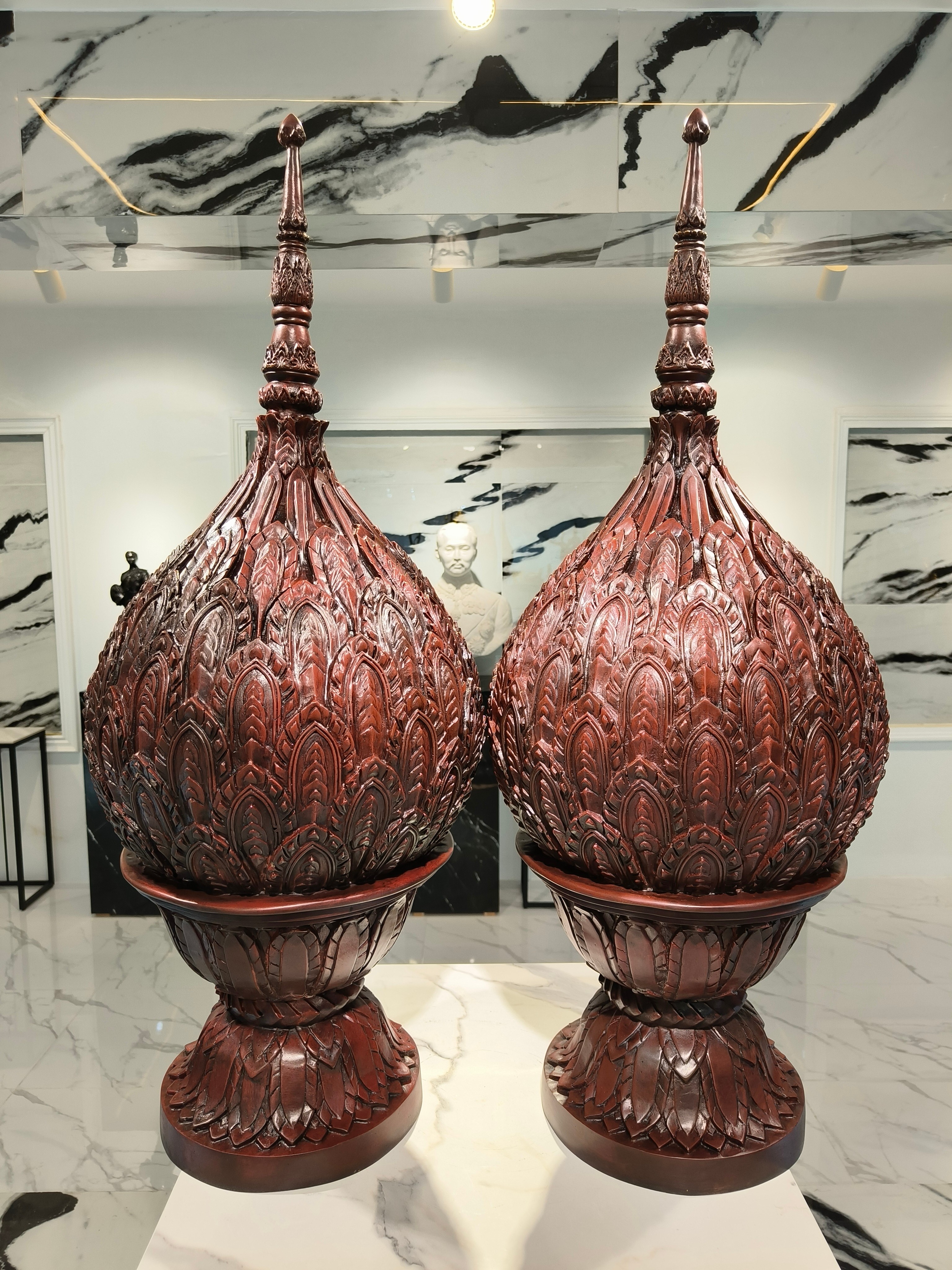 พานพุ่มสักการะ เนื้อสัมฤทธิ์ ขนาดใหญ่ ทำสีพิเศษ