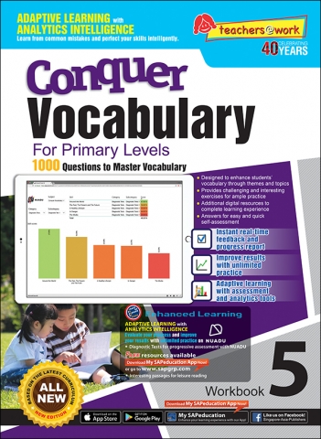 แบบฝึกหัดภาษาอังกฤษ ป. 5 Conquer Vocabulary For Primary Levels Workbook 5