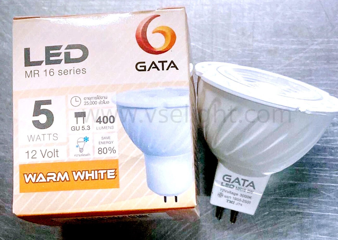 หลอด LED mr16 12V GU 5.3 5W GATA 3000K Warmwhite 6500k Daylight