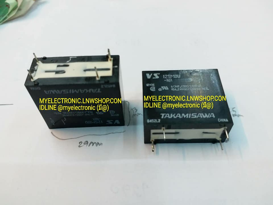 รีเลย์VS12MBU-NR,รีเลย์12MBU-NR,ยี่ห้อTAKAMISAWA,รีเลย์คอยล์12VDC,RELAYCOIL12VDC4ขามี15A240VACตัวล่ะ