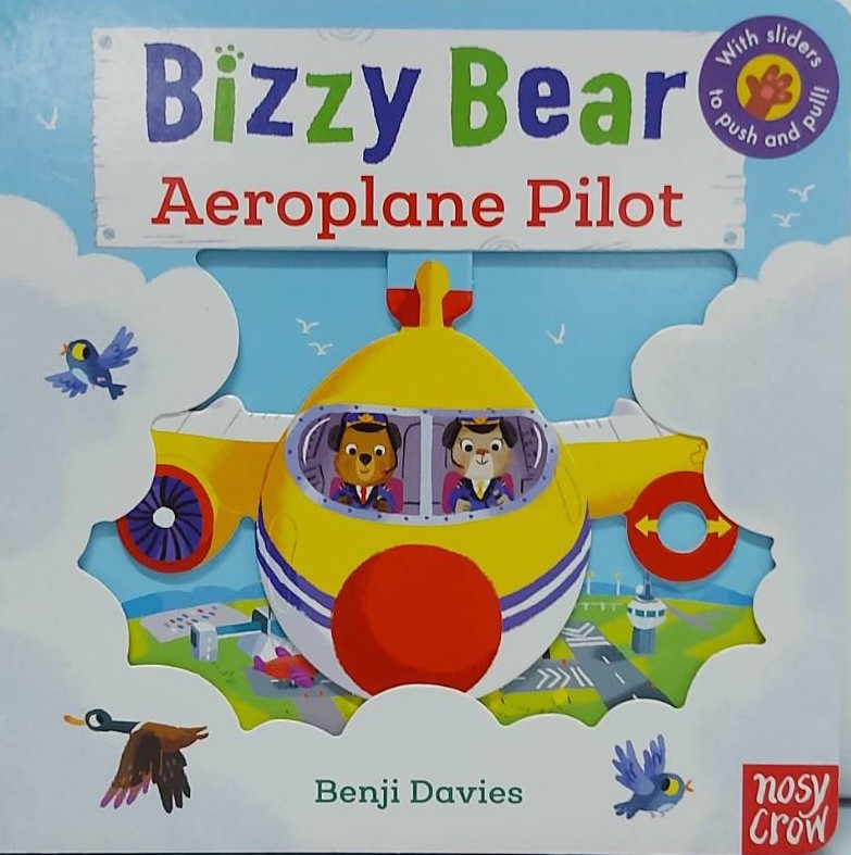 หนังสือภาษาอังกฤษสำหรับเด็ก Push Pull Slide Board Book ของสำนักพิมพ์ Nosy Crow ชุด Bizzy Bear