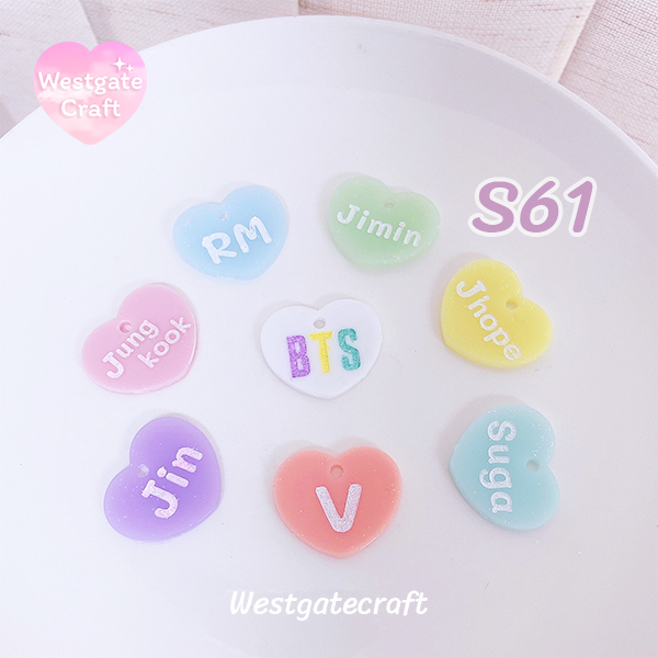 แม่พิมพ์ซิลิโคน S61 Bts heart name mold