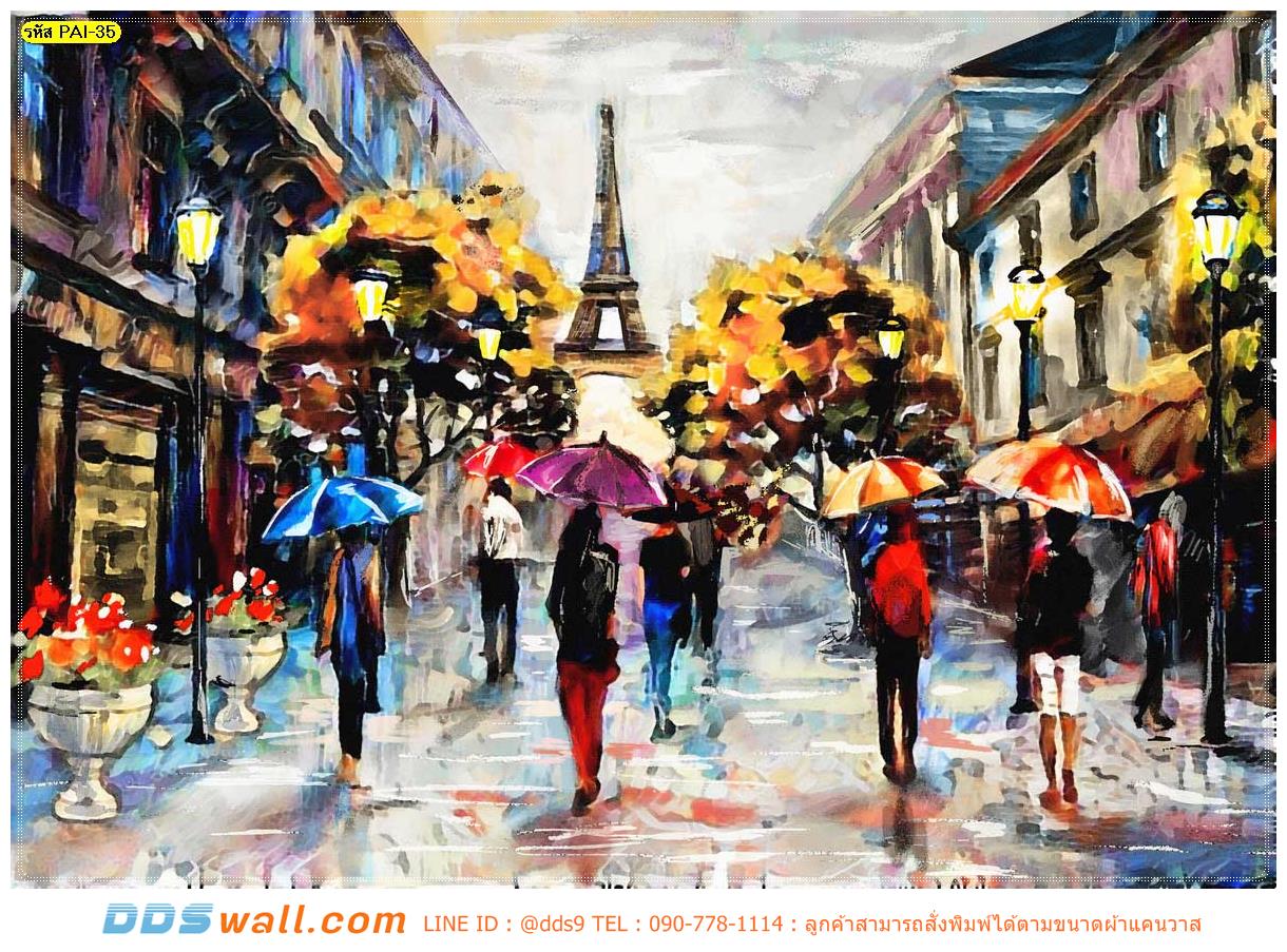 ภาพวาด wallpaper ตกแต่งห้องทำงาน ด้วยภาพกรุงปารีสเมืองแห่งแฟชั่นเเบบมีสีสัน ดูไม่เครียดจนเกินไป