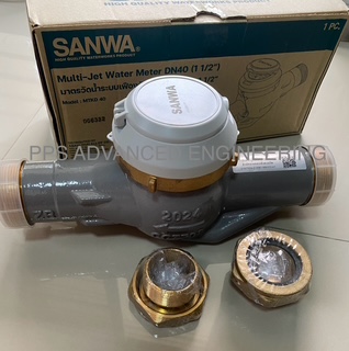 มิเตอร์น้ำ SUNWA ขนาด 1-1/2 " มาตรวัดน้ำ MTKD 40 ระบบเฟืองจักร 2 ชั้น
