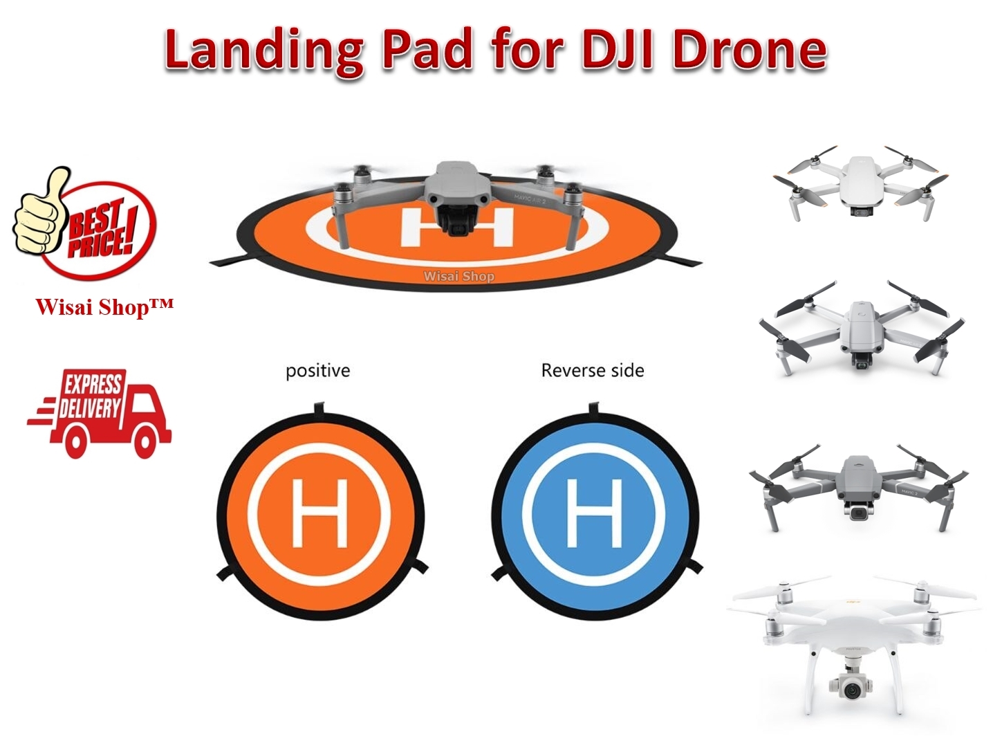 ขนาด 55ซม. ลานจอดแบบพับเก็บได้ Foldable Landing Pad สำหรับโดรน DJI FPV COMBO, DJI Phantom 3/4, Mavic Mini, Mavic Mini 2, Mavic Air 2, Mavic 2, Mavic pro, Mavic Air, spark, FIMI X8 SE 2020 etc